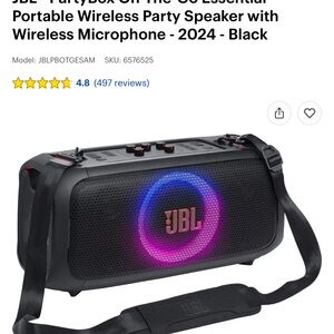JBL PartyBox Portable Speaker with LED Lights - Black